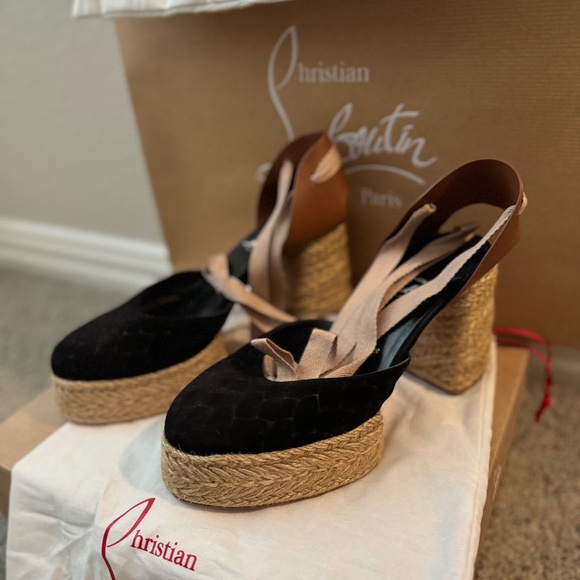 Size 39 Christian Louboutin Brigissima 70 Espadrilles